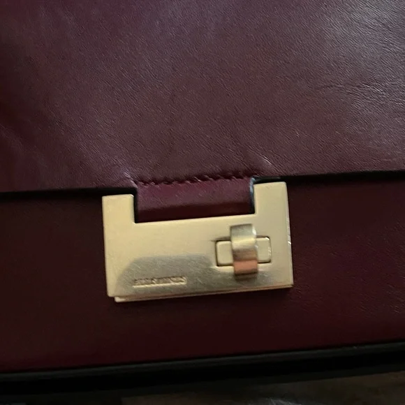 AllSaints Dark Red Leather Shoulder or belt bag - Picture 4 of 9